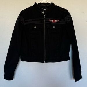 Harley Davidson denim embroidered jacket Women’s size medium